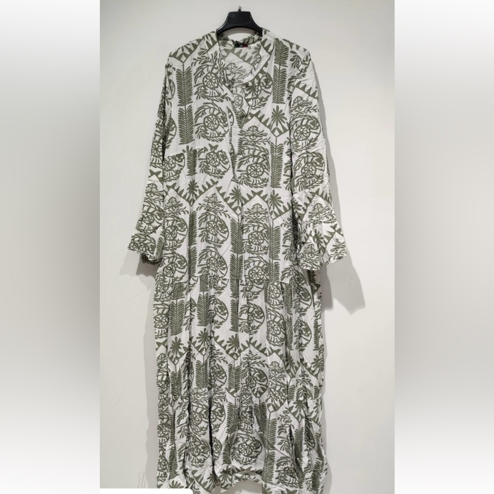 MADE IN ITALY Elegant Green Patterned Women's Dress